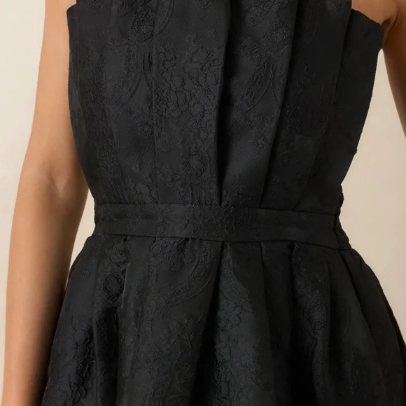 THE GENEVIEVE BLACK JACQUARD DRESS - Picture 4 of 6